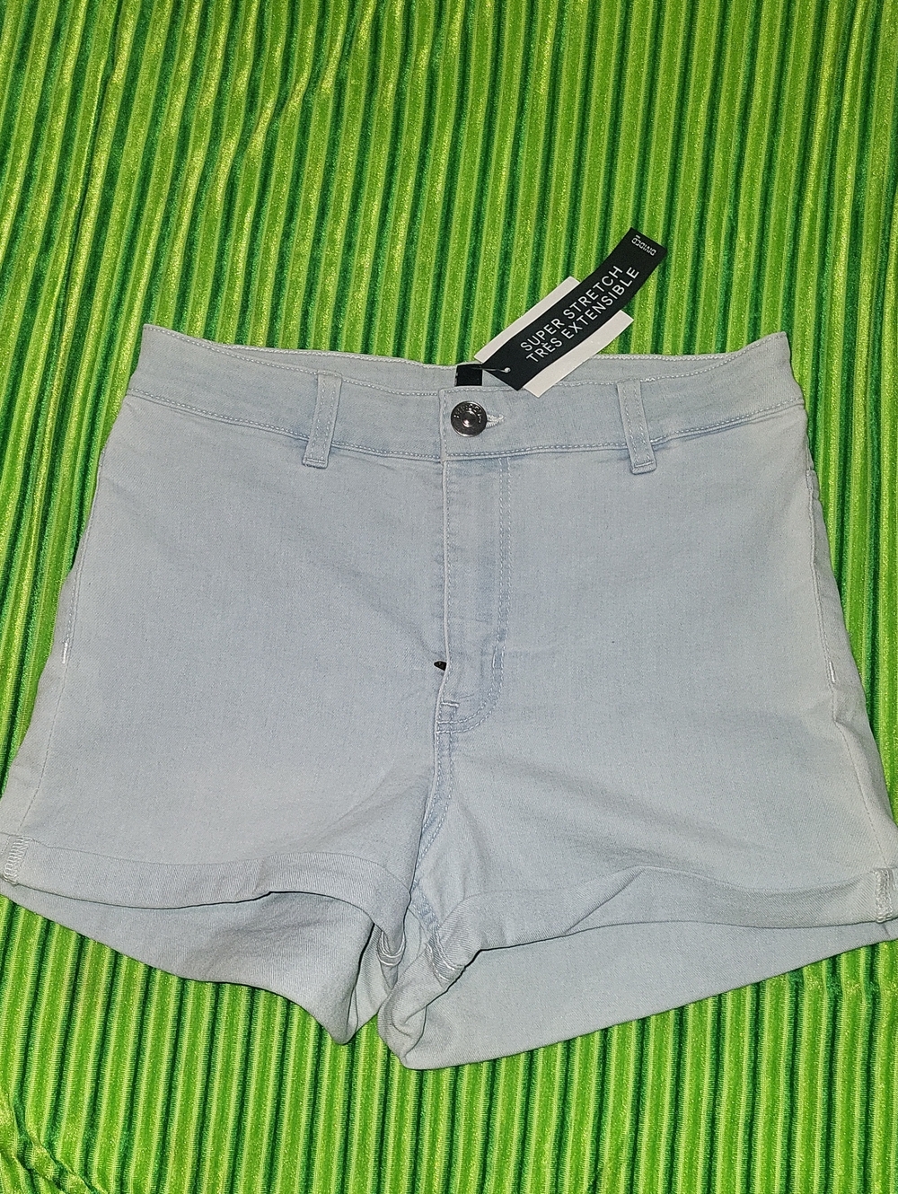 H&M  DIVIDED Light Blue  High Waisted Shorts